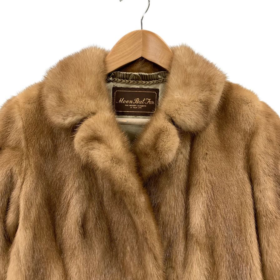 中古◆ムーン バット ファー シェアードミンク ハーフコート ブラウン サイズ9 MOON BAT FUR 【AFA11】