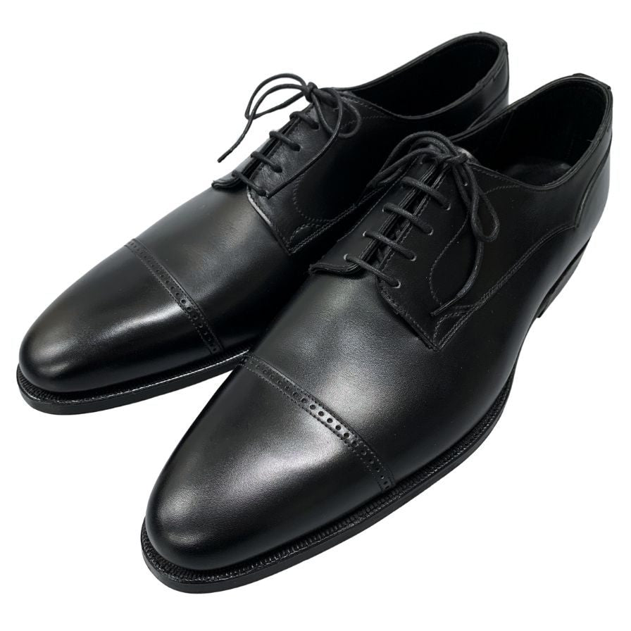 クロケット&ジョーンズ レザーシューズ RUFFLES パンチドキャップ メンズ ブラック サイズ10 CROCKETT&JONES ビジネスシューズ 約28.5cm【LA】【中古】