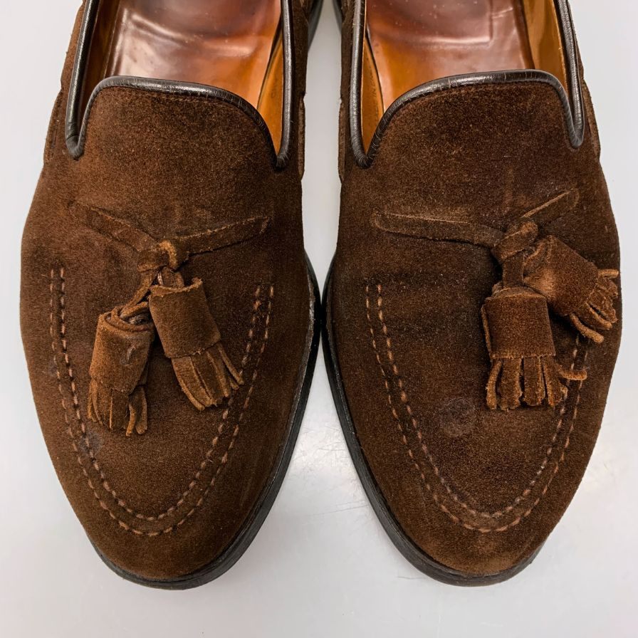 クロケット&ジョーンズ スエード タッセルローファー 6212-3095-01 ブラウン サイズ6E メンズ 革靴 CROCKETT&JONES CAVENDISH3 約24.5cm【AFD13】