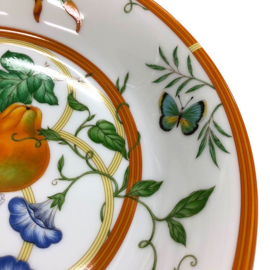 エルメス シエスタ ディーププレート 花柄 総柄 約19.5㎝ HERMES【AFI28】【中古】