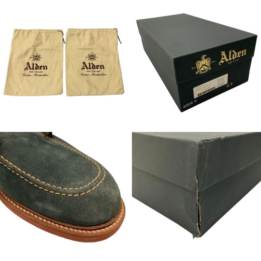 オールデン レフォット別注 インディブーツ スエード 40528H ネイビー US11D メンズ 革靴 ALDEN LEFFOT ブーツ 約29.0cm【LA】【中古】