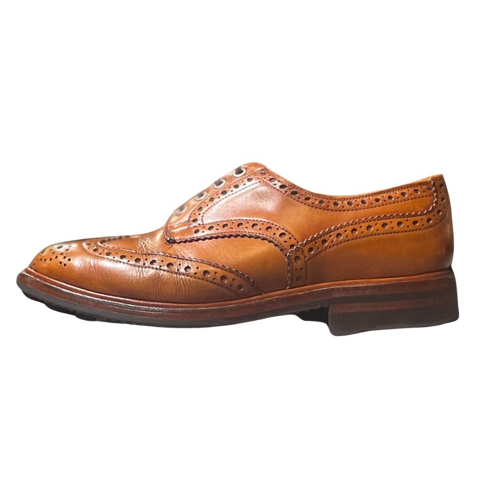 トリッカーズ バートン ウイングチップ M5633 ウィートキャバリエ ブラウン メンズ サイズUK8 Tricker's ビジネスシューズ 約27.0cm【LA】【中古】