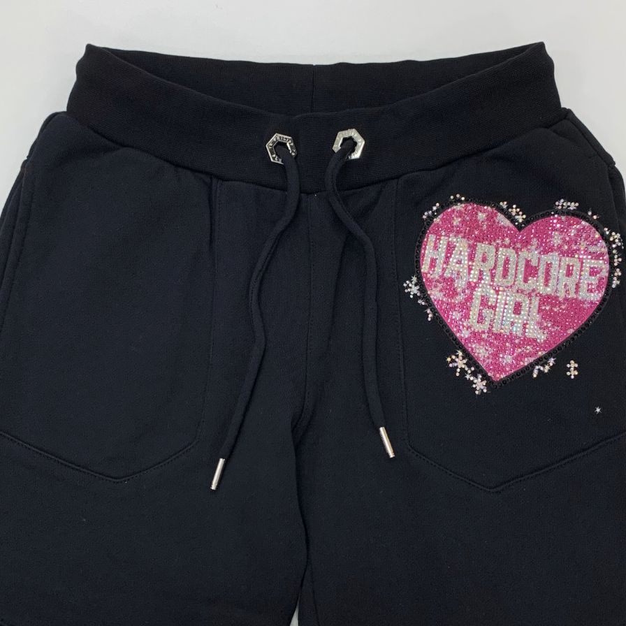 フィリッププレイン パンツ スウェット ラインストーン スタッズ レディース サイズM ブラック PHILIPP PLEIN 【AFB16】