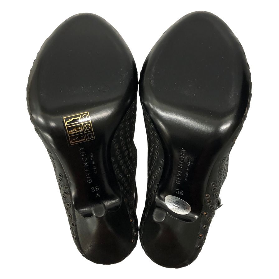 ジバンシー ヒールサンダル オープントゥ ブラック レディース サイズ36 GIVENCHY 約23.0cm【AFD7】