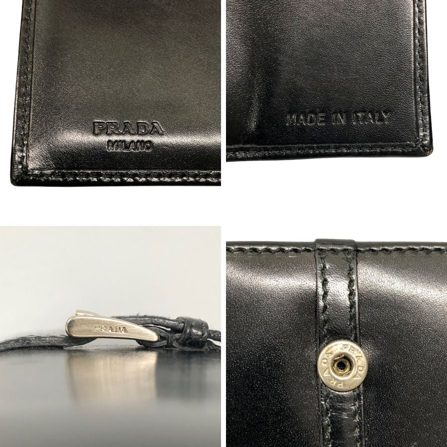 プラダ 三つ折り財布 エナメル ブラック メンズ 1M0510 PRADA【AFI27】