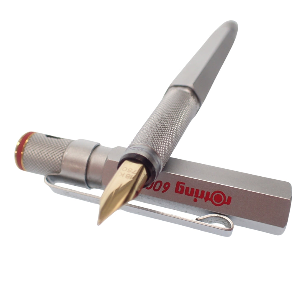中古◆ロットリング 万年筆 600 ペン先18k シルバー系 ROTRING【AFI18】