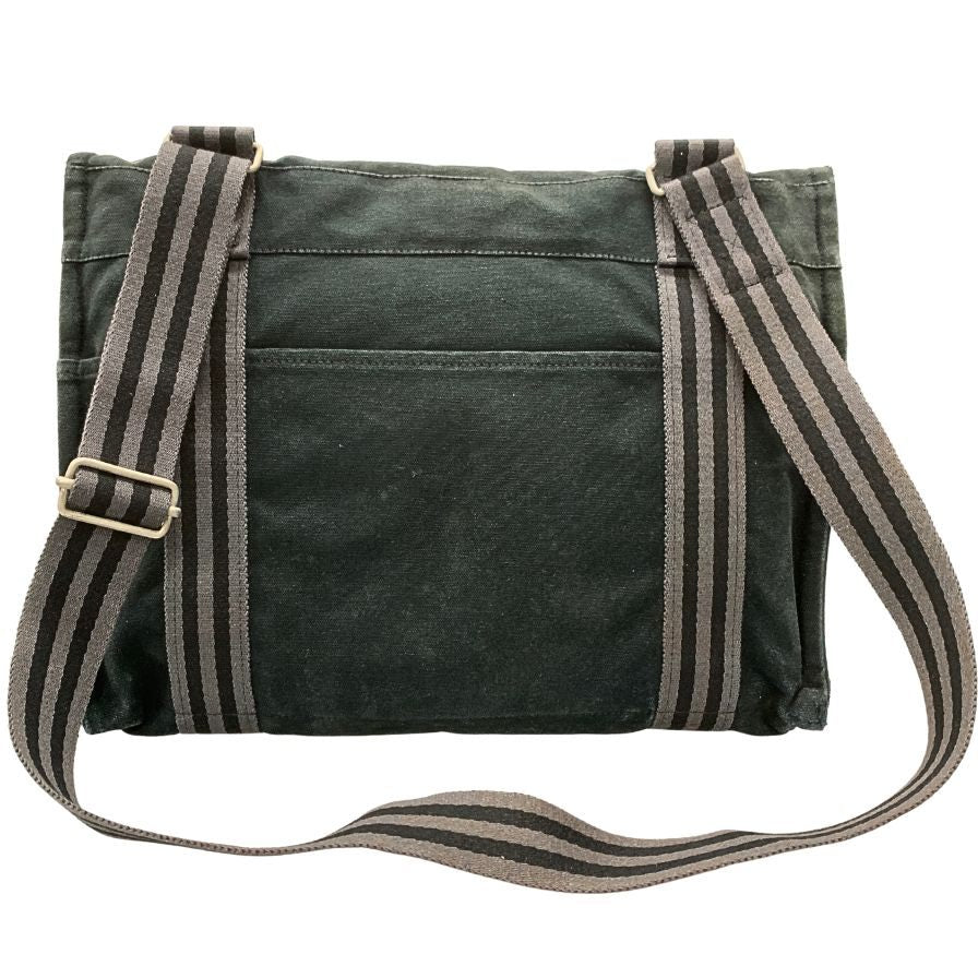 エルメス ショルダーバッグ バサスMM キャンバス グレー HERMES【AFE3】