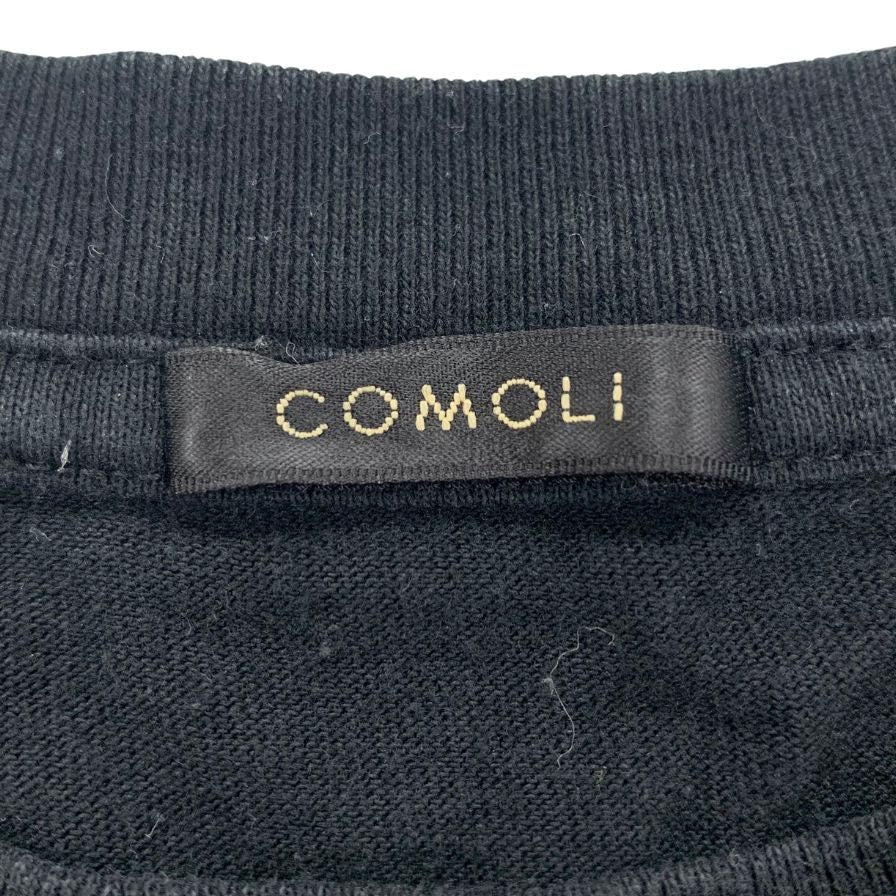 美品◆コモリ 空紡天竺 半袖Tシャツ ブラック サイズ3 メンズ V01ー05008 COMOLI 【AFB8】
