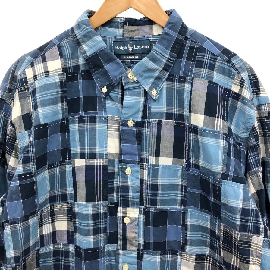 ラルフローレン 90S 長袖シャツ パッチワーク メンズ サイズXL Ralph Lauren【LA】