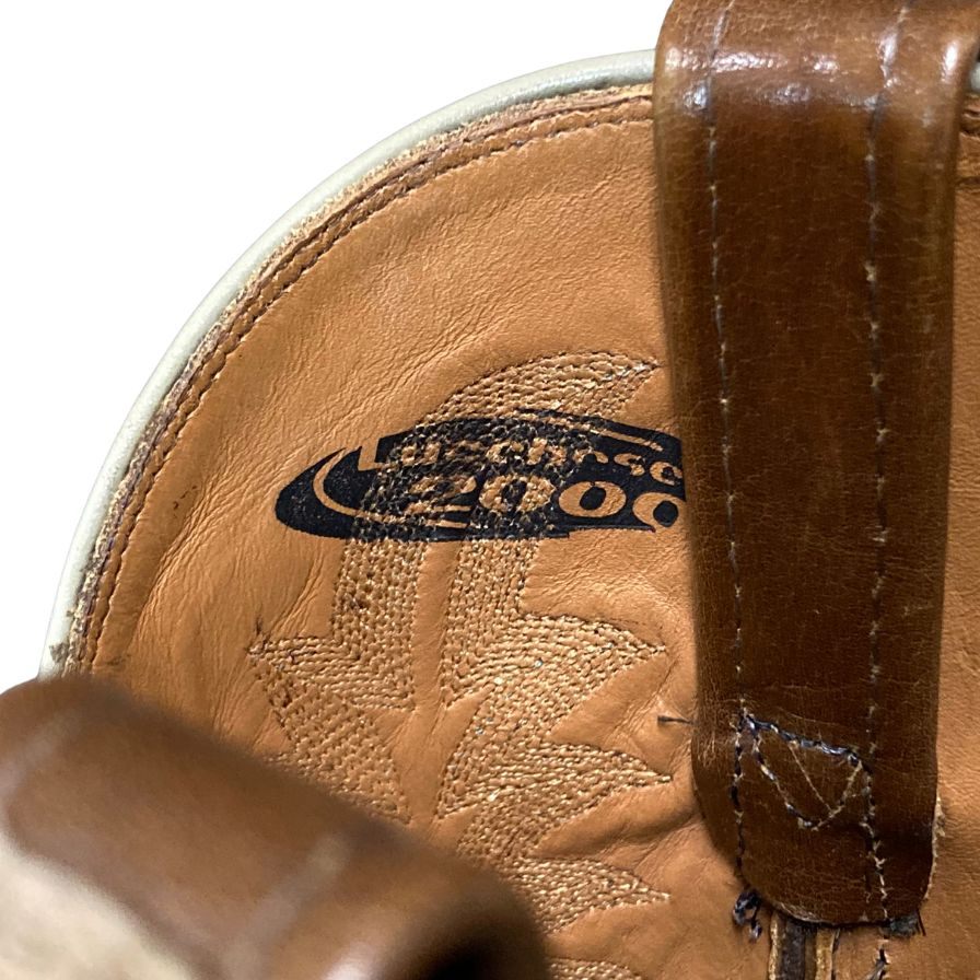 ルケーシー 2000 ローパーブーツ オーストリッチ レザーコンビ メンズ サイズ8.5D ベージュ ブラウン Lucchese 2000 約27.0cm【AFC46】