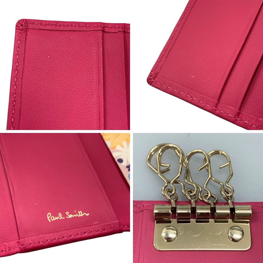 ポールスミス キーケース PWD511 レザー 花柄 レディース ピンク Paul Smith【AFI13】
