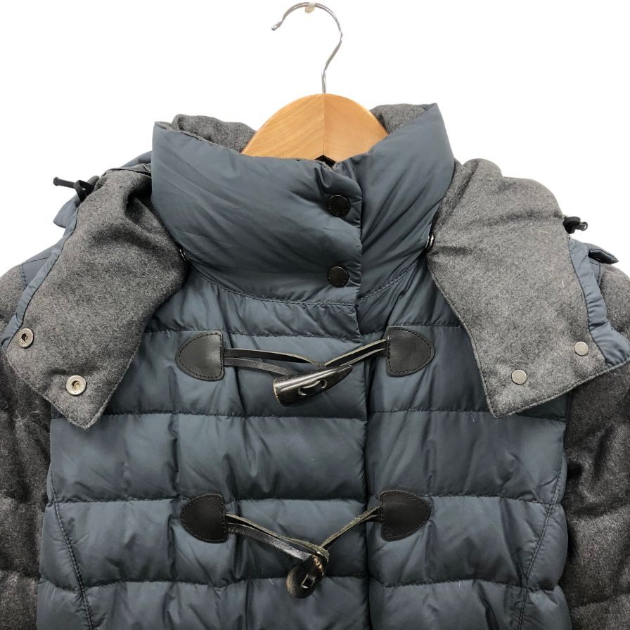 美品◆デュベティカ ダウン ダッフルコート風 切替し ファー付きフード ネイビー メンズ サイズ42 DUVETICA 【AFA24】