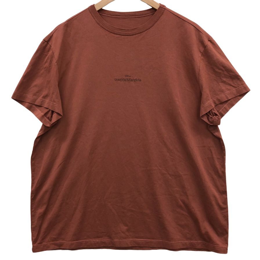 美品◆エムエムシックス メゾンマルジェラ 半袖Tシャツ 反転ロゴ ブラウン メンズ サイズM S50GC06861 MM6 Maison Margiela 【AFB16】 美品◇エムエムシックス メゾンマルジェラ 半袖Tシャツ 反転ロゴ