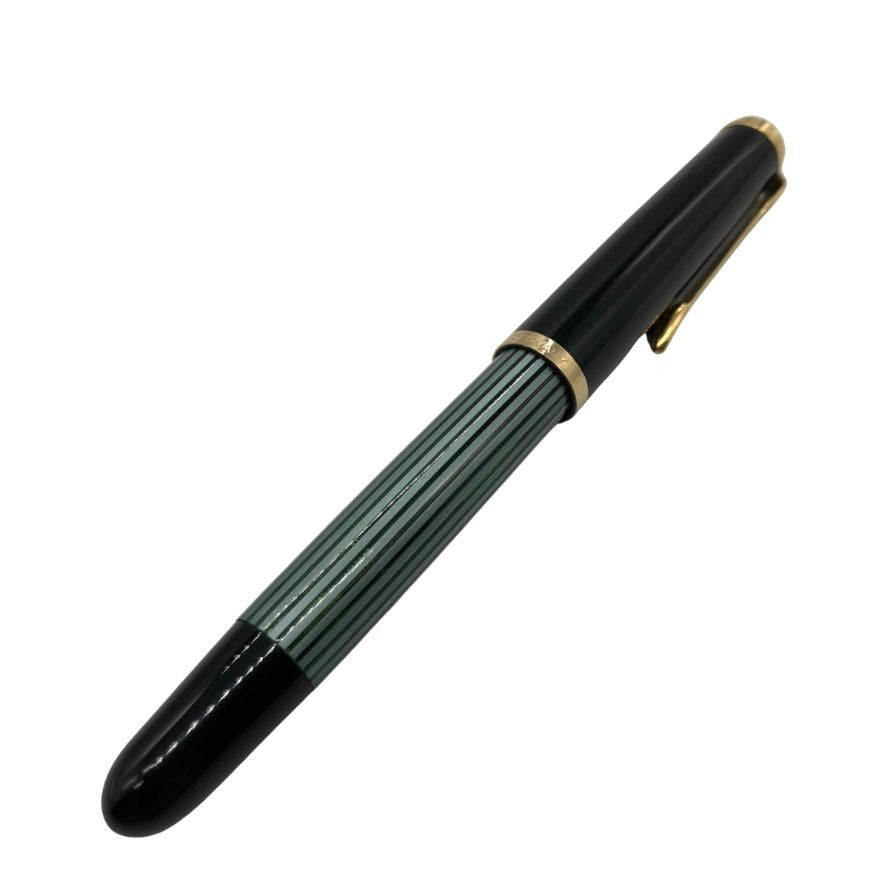 美品◆ペリカン 万年筆 スーベレン ペン先 74C-585 ブラック×グリーン PELIKAN SOUVERAN【AFI3】