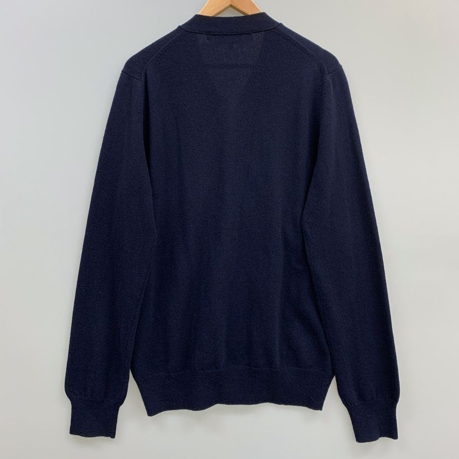 美品◆プレイ コムデギャルソン カーディガン ワッペン ネイビー メンズ サイズL PLAY COMME des GARCONS 【AFB20】