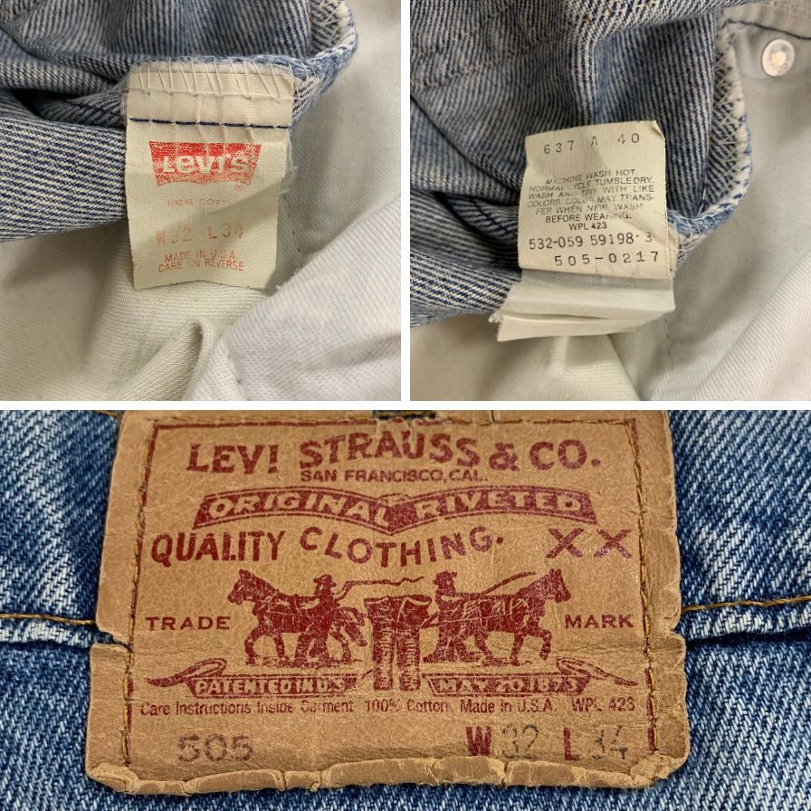 リーバイス デニム 505 90年代 USA製 ボタン裏532 インディゴ メンズ サイズ W32 L34 LEVI’S 【AFB48】