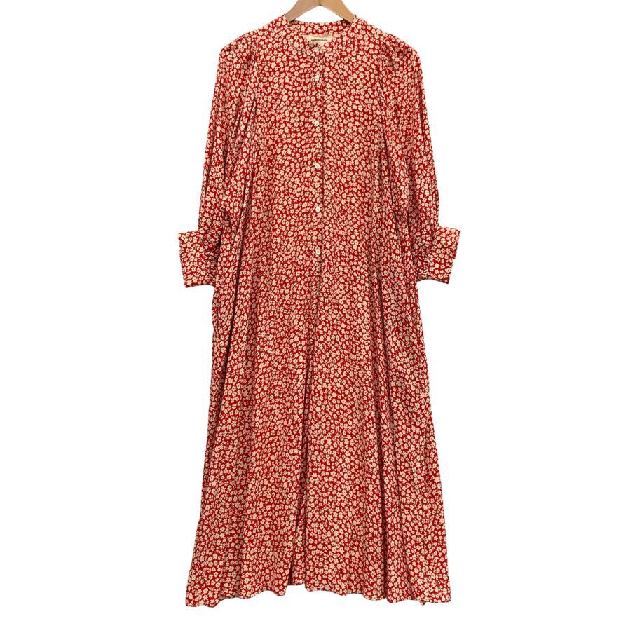 極美品◆アンバーグリーム ワンピース 総柄 花柄 レッド系 レディース ショート AMBERGLEAM 【AFB37】
