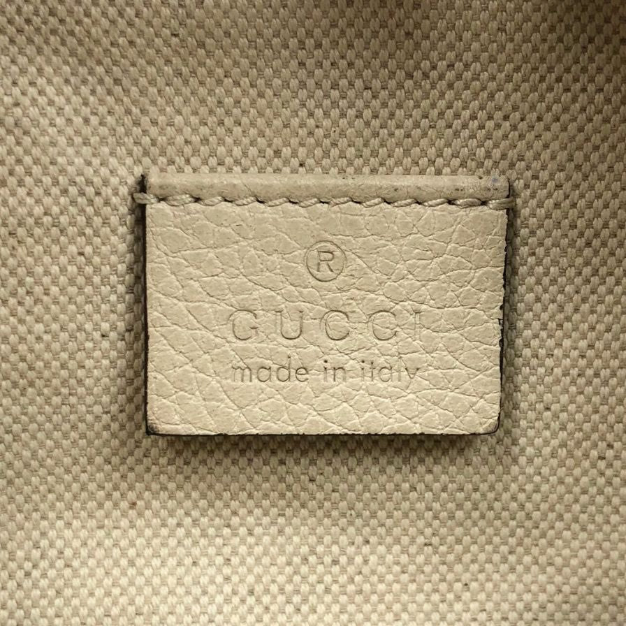 グッチ ボディバッグ ロゴプリント 527792 レザー ベージュ GUCCI【AFE9】