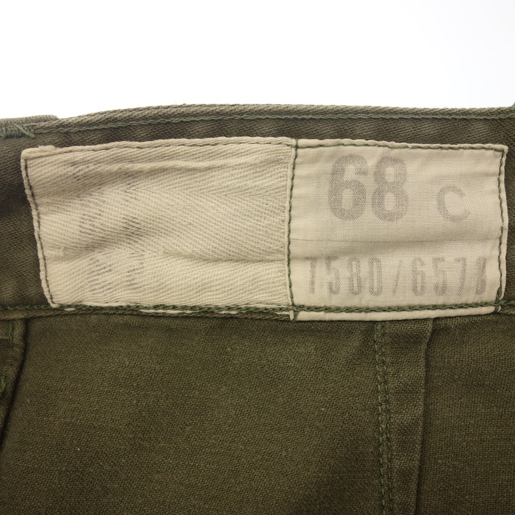 中古◆フランス軍 カーゴパンツ M64 60or70年代 レディース オリーブ サイズ68c FRENCH ARMY VINTAGE【AFB4】
