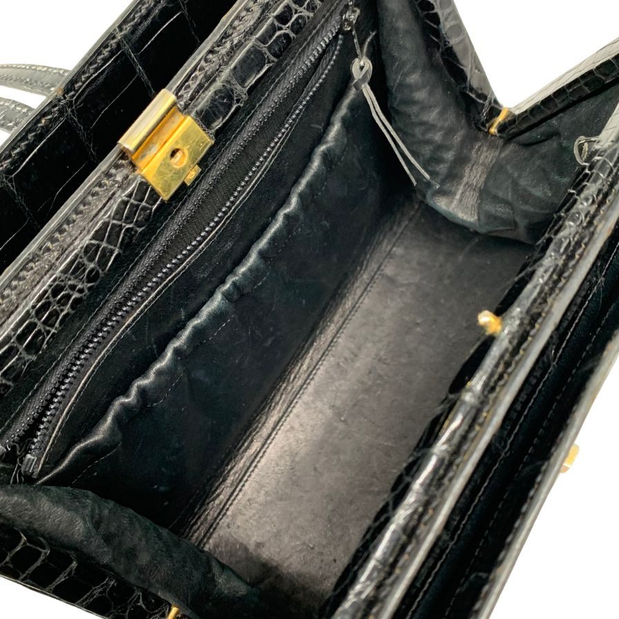 モラビト ハンドバック クロコダイル センター割 ブラック レディース MORABITO【AFE4】