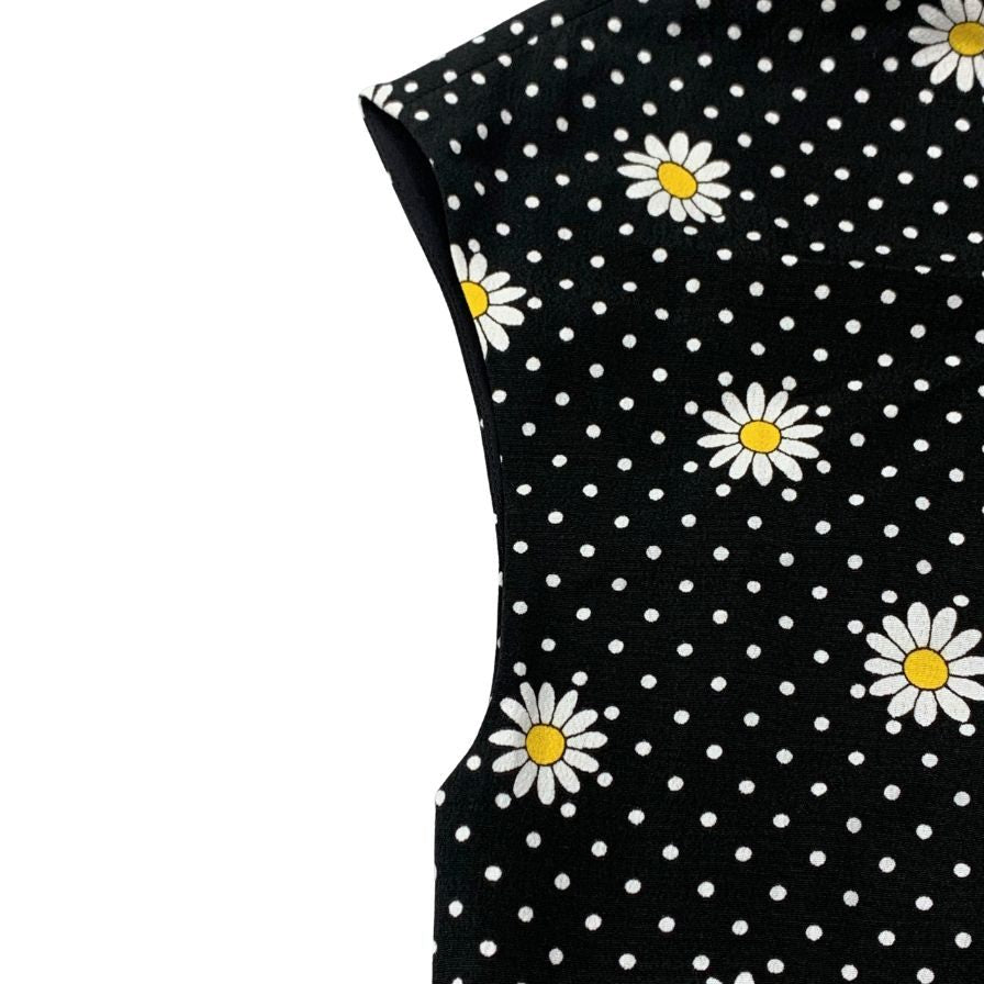 極美品◆サンローラン パリ ノースリーブ ワンピース レーヨン 花柄 2015 レディース サイズ36 ブラック SAINT LAURENT PARIS 【AFB25】