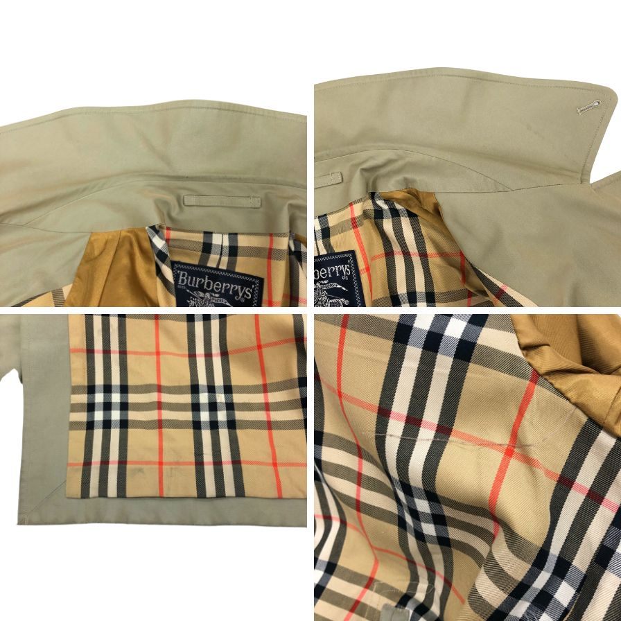 バーバリー バルカラーコート 90S 旧タグ イングランド製 ライトベージュ メンズ サイズM程度 Burberry【LA】