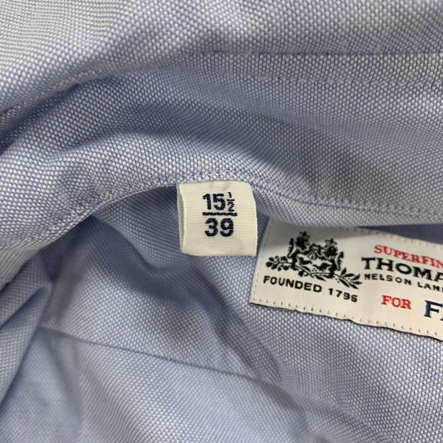 極美品◆トーマスメイソン ワイシャツ メンズ サイズ 15 1/2 ブルー系 THOMAS MASON 【AFB38】