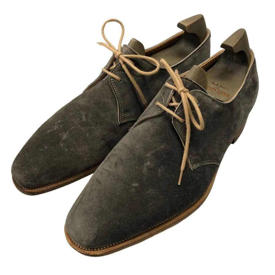 ジョンロブ×ポールスミス プレーントゥ 8000ラスト スエード グレー サイズ5.5E John Lobb×Paul Smith ビジネスシューズ 約24.0cm【LA】【中古】