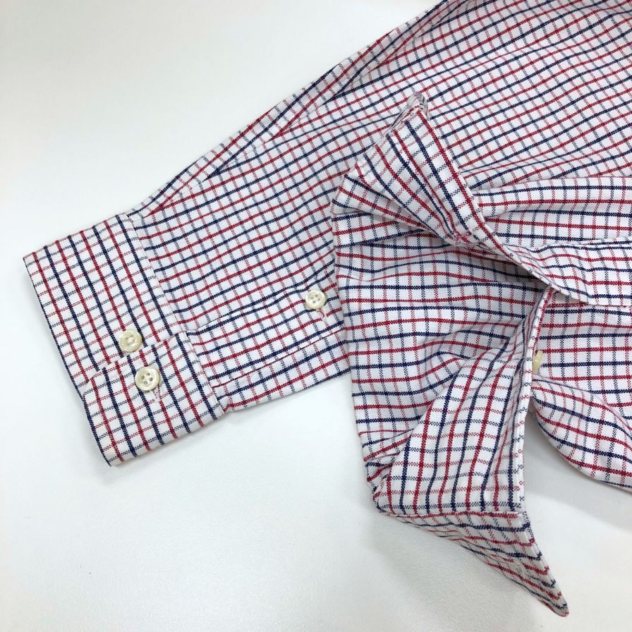 美品◆ラルフローレン 長袖シャツ ボタンダウン 胸刺繍 チェック メンズ サイズ16 1/2 RALPH LAUREN 【AFB17】
