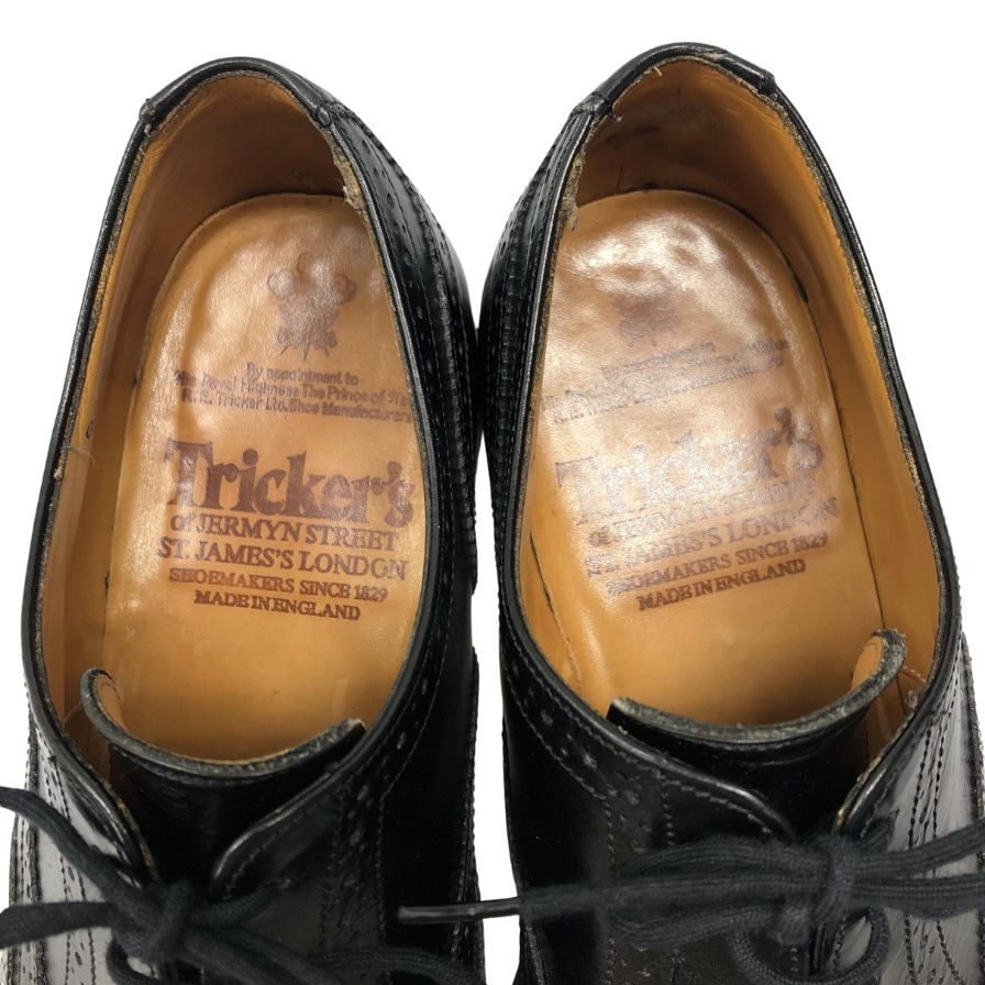 トリッカーズ レザーシューズ ノーフォーク フルブローグ ウィングチップ メンズ サイズ7.5 ブラック Tricker`s NORFOLK ビジネスシューズ 約26.0cm【LA】【中古】