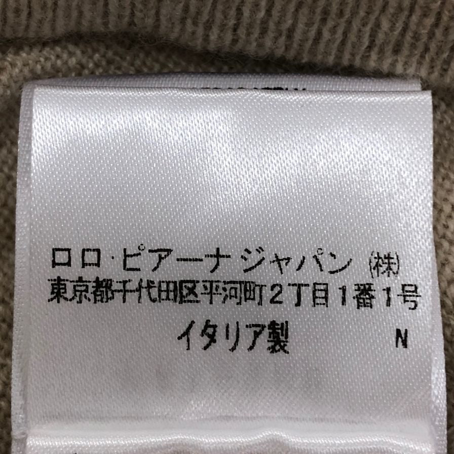 新品同様◆ロロピアーナ ニットセーター ベビー カシミア 100% ハーフジップ プルオーバー ベージュ メンズ サイズ60 Lolo piana 【AFB41】