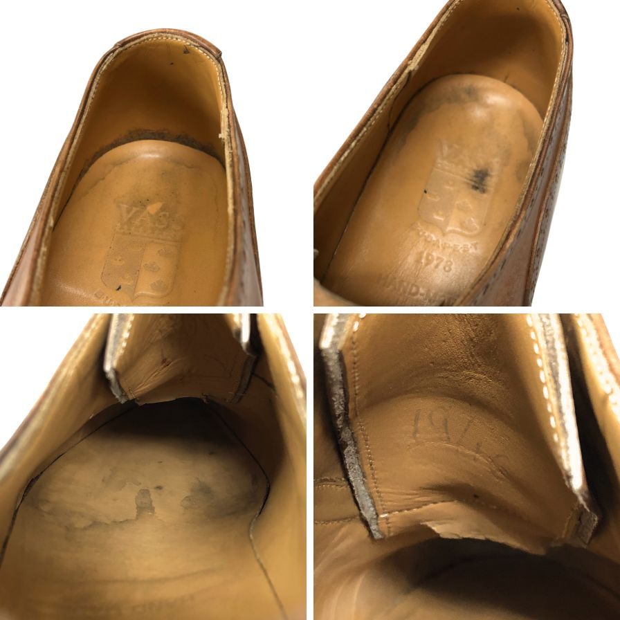 ヴァーシュ クオーターブローグ メンズ コニャックブラウン EU40.5 Vass Shoes ビジネスシューズ 約25.5cm【LA】【中古】