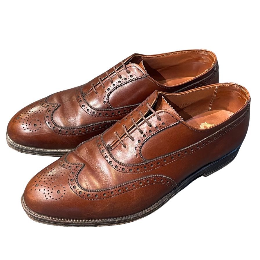 オールデン レザーシューズ 927 旧ロゴ ウイングチップ カーフ ブラウン メンズ サイズUS7.5E ALDEN スエードシューズ 約25.0cm【LA】【中古】