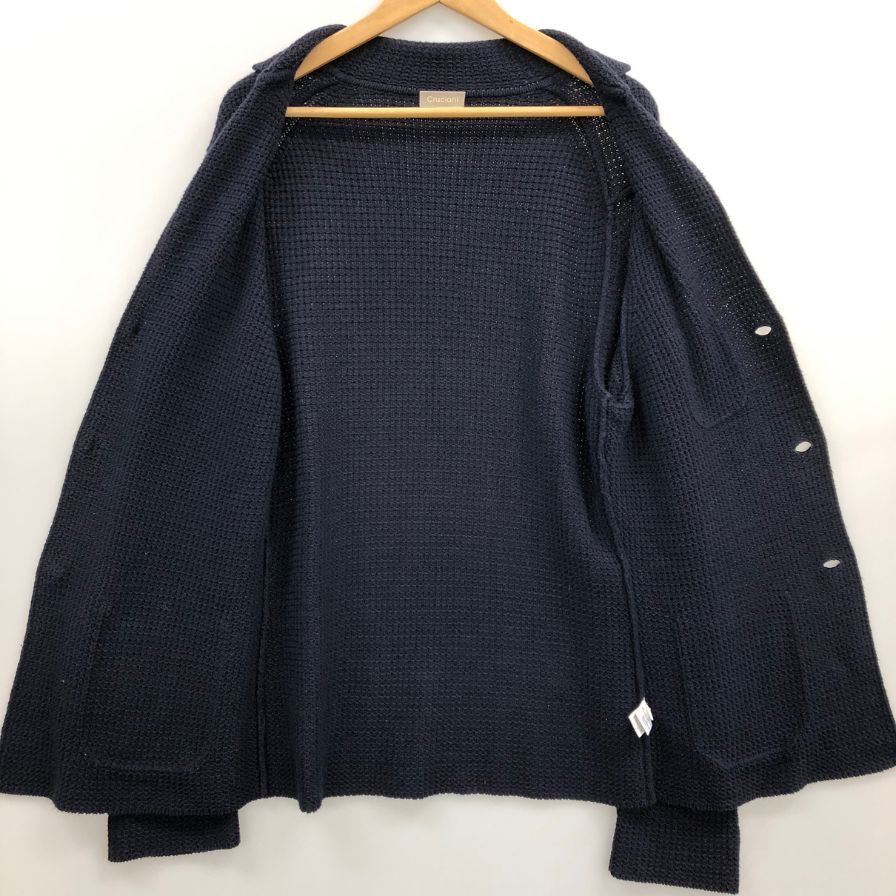 極美品◆クルチアーニ ビームスF別注 ニットジャケット ネイビー メンズ サイズ46 ネイビー CRUCIANI BEAMS F 【AFB46】