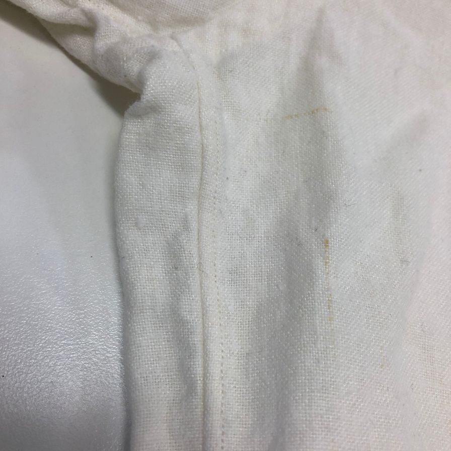 中古◆ミナミシャツ オーダー シャツ プルオーバー リネン100% メンズ サイズ不明 ホワイト MINAMI SHIRTS BESPOKE 【AFB6】