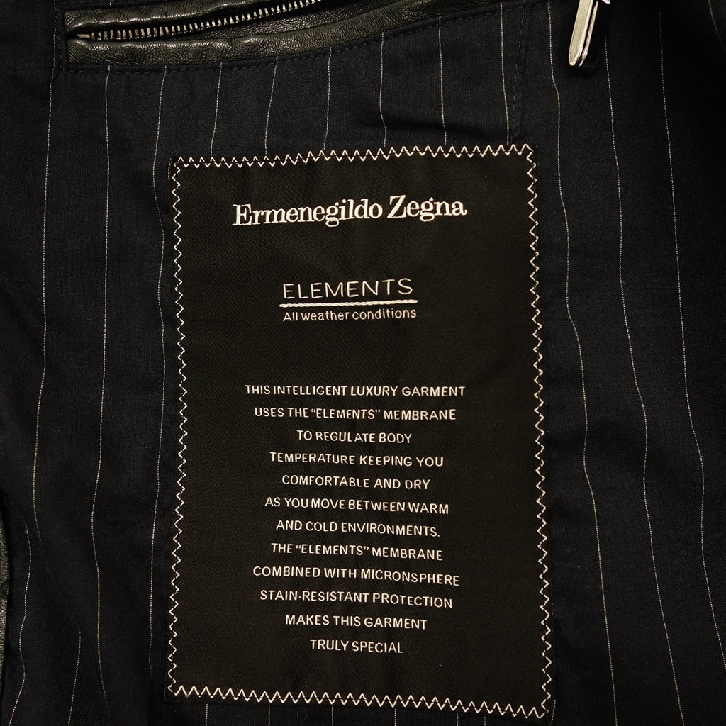 中古◆エルメネジルド ゼニア エレメンツ ハーフコート メンズ サイズ54 ネイビー&ブラック Ermenegildo Zegna ELEMENTS【AFB28】