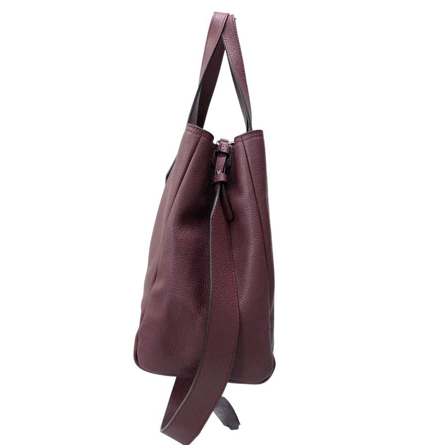 エンポリオ アルマーニ バッグ レザー 2way ショルダー エンボス ロゴ ボルドー レディース EMPORIO ARMANI【AFE6】