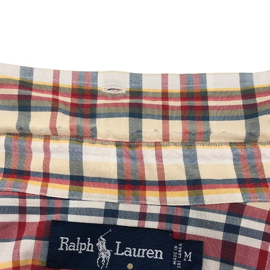 美品◆ラルフローレン 90S チェックシャツ ヴィンテージ マルチカラー メンズ サイズM RALPH LAUREN 【AFB50】