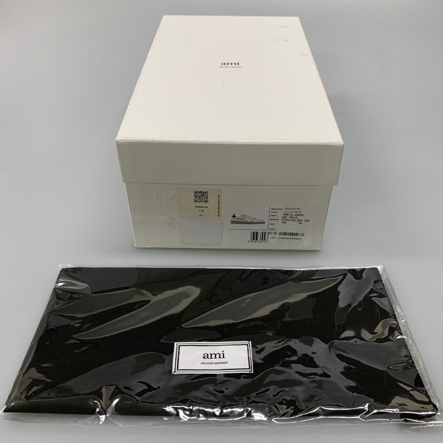 アミアレクサンドルマトゥッシ ローカットスニーカー ガムソール 刺繍 ホワイト メンズ サイズ40 AMI Alexandre Mattiussi 約25.0cm【AFD4】