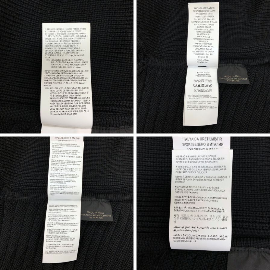 極美品◆ジャンニヴェルサーチ ニット フーディーコート ウール100% ゴールドジップ レディース サイズ40 ブラック GIANNI VERSACE 【AFB23】