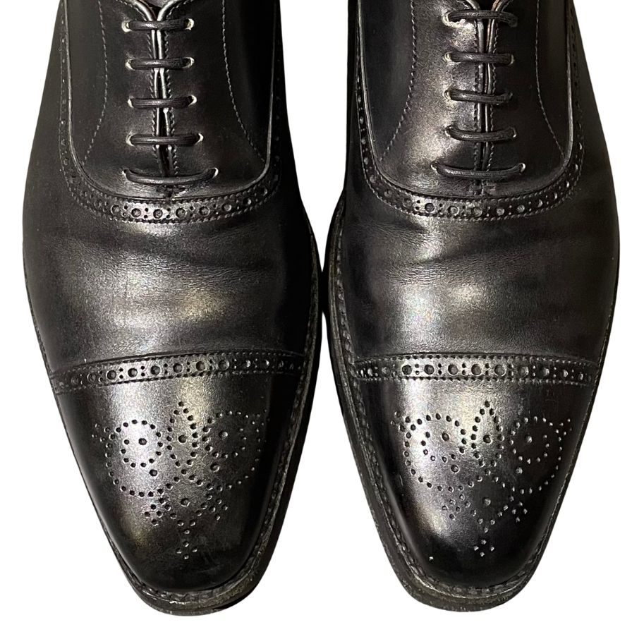 クロケット&ジョーンズ レザーシューズ モールトン2 セミブローグ ブラック メンズ サイズUK7E CROCKETT&JONES MALTON2 約26.0cm【LA】【中古】