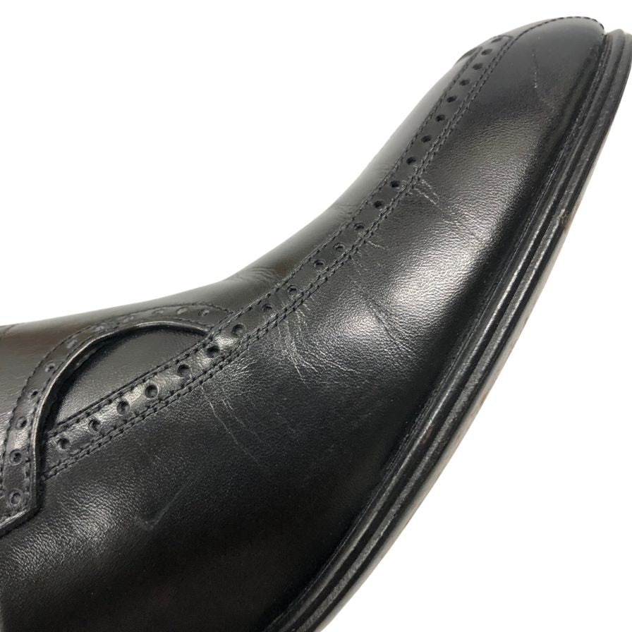 ミラショーン レザーシューズ モンクストラップ パンチド メンズ ブラック サイズ8ハーフ Mila schon 約26.5cm【AFD9】
