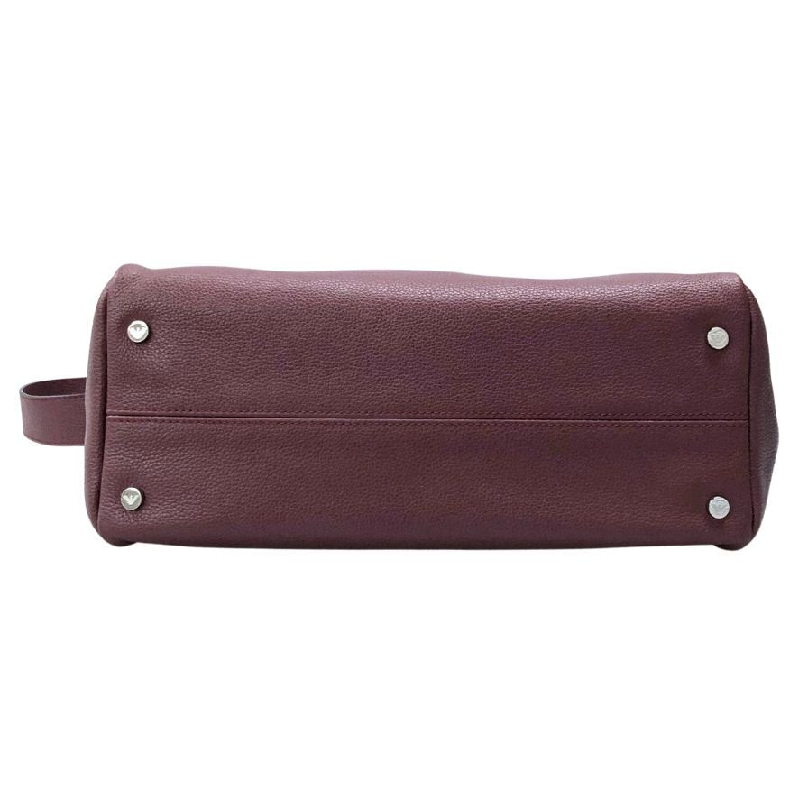 エンポリオ アルマーニ バッグ レザー 2way ショルダー エンボス ロゴ ボルドー レディース EMPORIO ARMANI【AFE6】