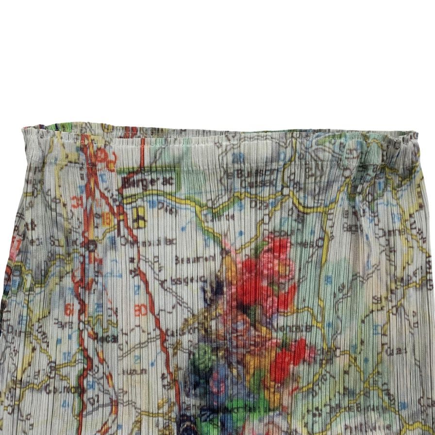 プリーツプリーズ イッセイミヤケ スカート 地図柄 レディース サイズ3 PP51-JG805 PLEATS PLEASE ISSEY MIYAKE【AFB7】