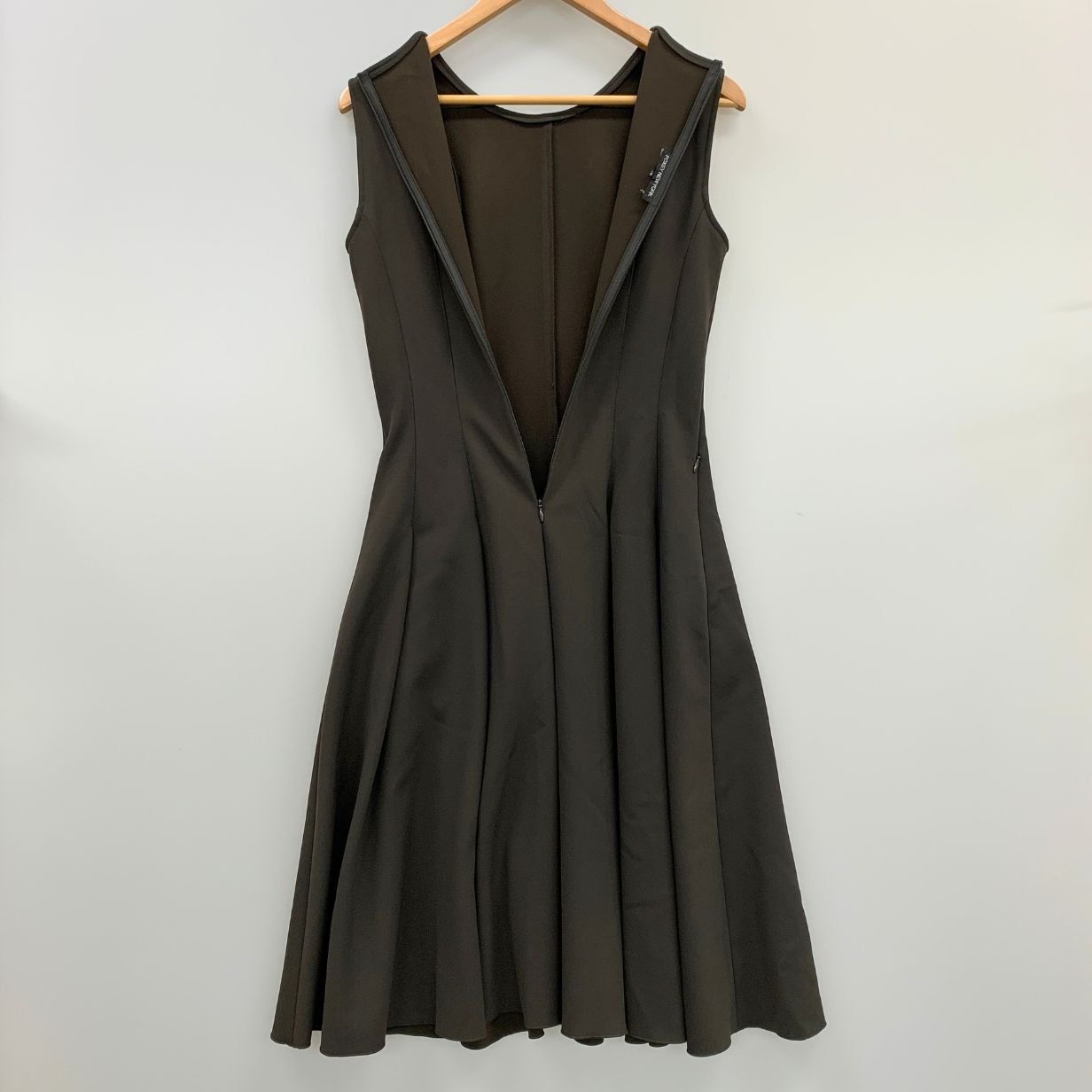 美品◆フォクシー ワンピース ロング ノースリーブ ポリエステル 18912 ブラウン レディース サイズ40 FOXEY 【AFB8】