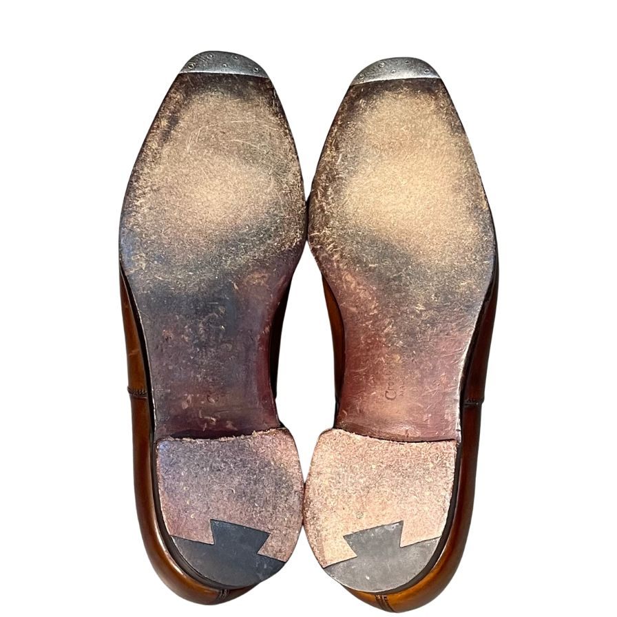 クロケット&ジョーンズ オードリー レザーシューズ 9447 ストレートチップ サイズ7E メンズ ブラウン系 CROCKETT&JONES AUDLEY ビジネスシューズ 約26.0cm【LA】【中古】