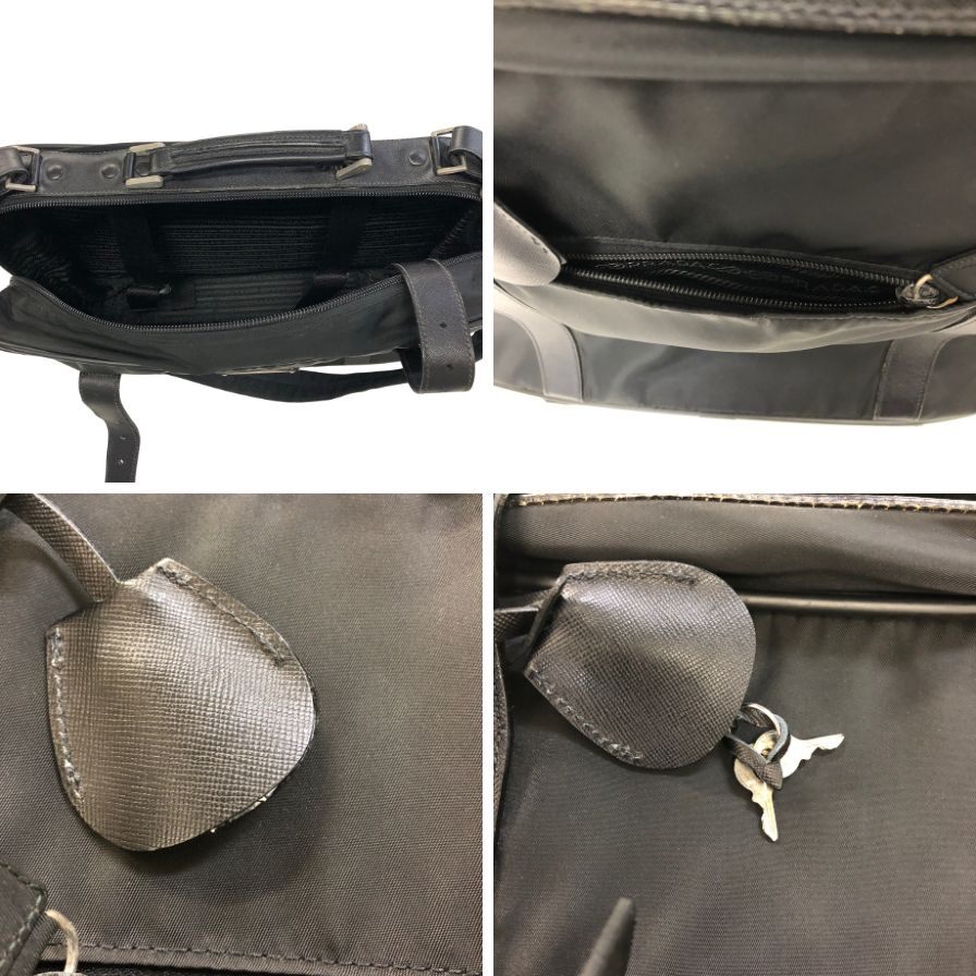 プラダ テスートナイロン 2WAY ガーメントケース ショルダー 三角ロゴプレート ストラップ付 ブラック PRADA【AFE3】