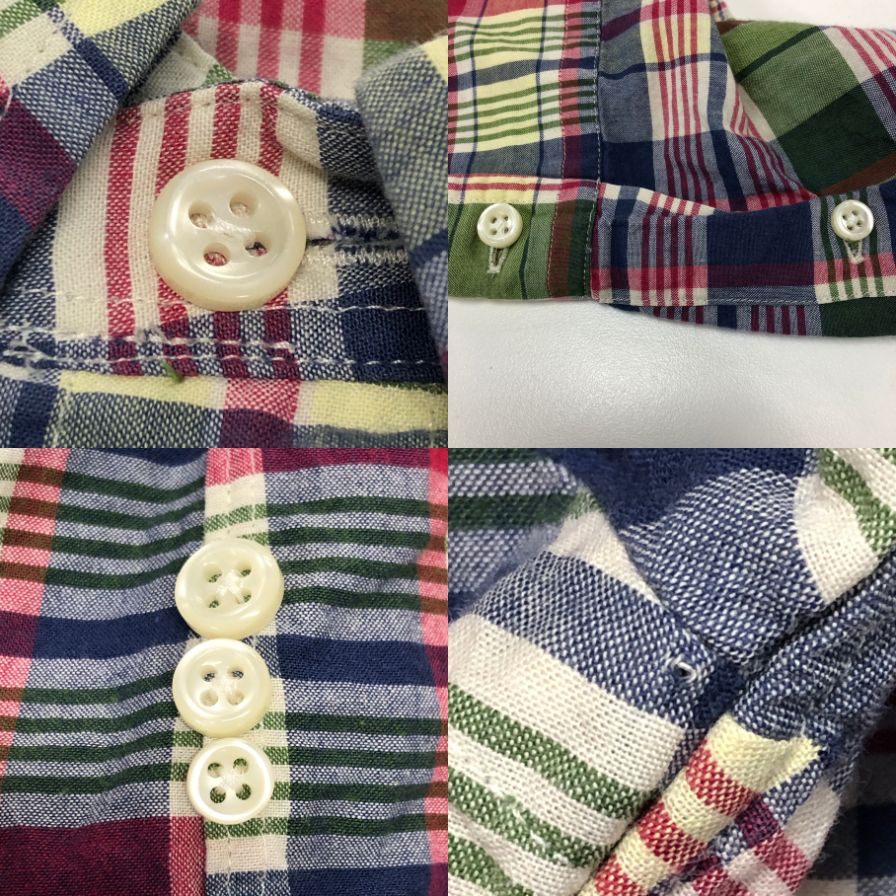 中古◆ラルフローレン ボタンダウンシャツ 90S オールド チェック メンズ サイズM Ralph Lauren 【AFB46】