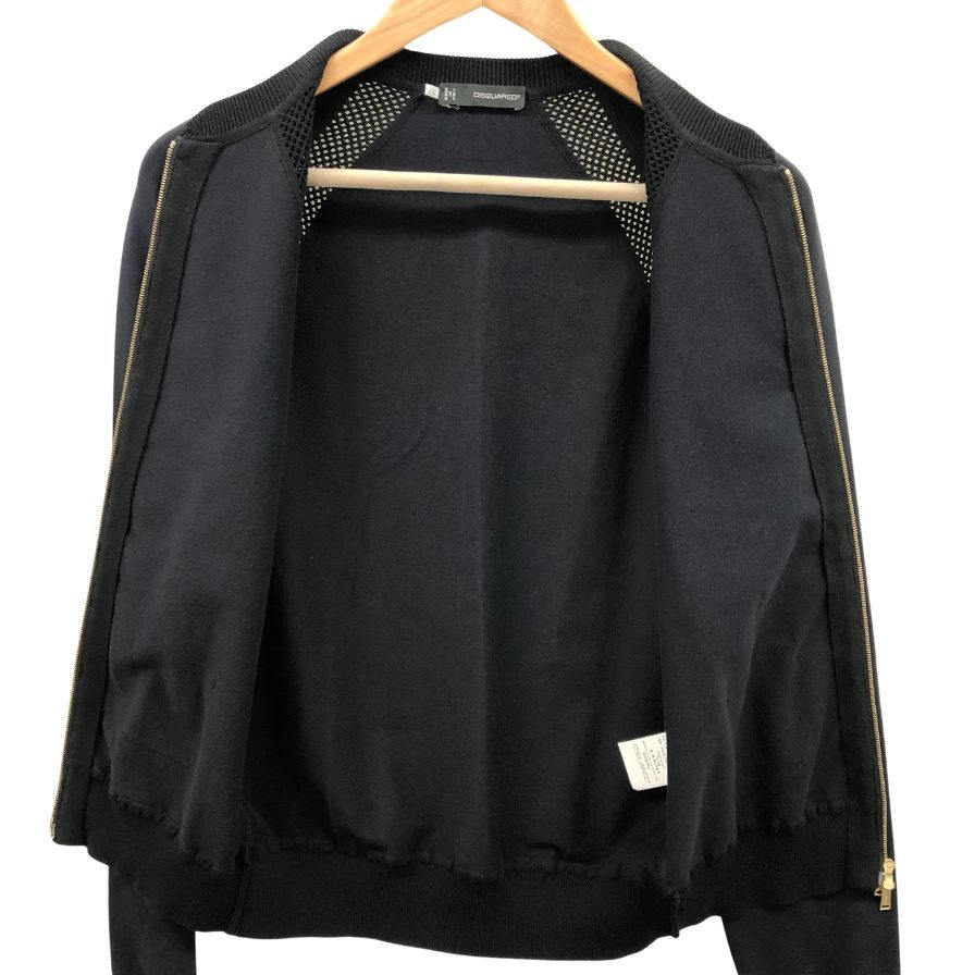 美品◆ディースクエアード ジップアップブルゾン コットン ポリウレタン サイズLレディース ブラック DSQUARED2 【AFB38】