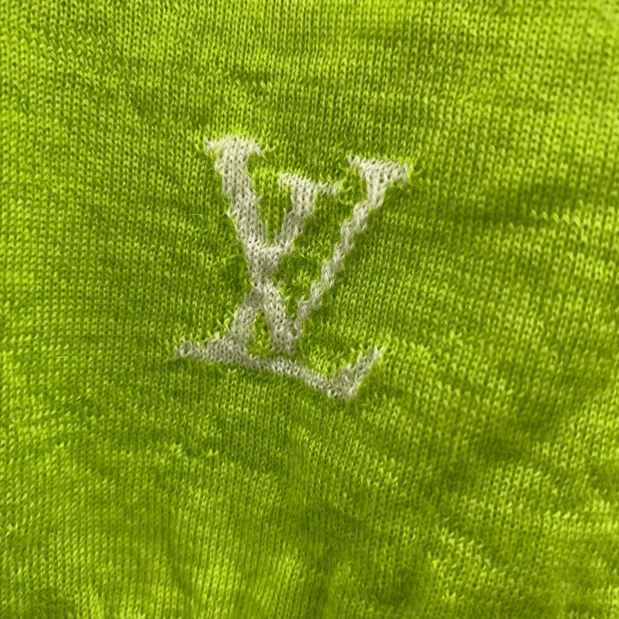 極美品◆ルイヴィトン 半袖ニット 無地 グリーン系 レディース サイズXS VCCW10 LOUIS VUITTON 【AFB34】